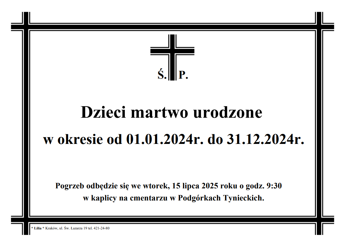 Pogrzeb dzieci martwo urodzonych