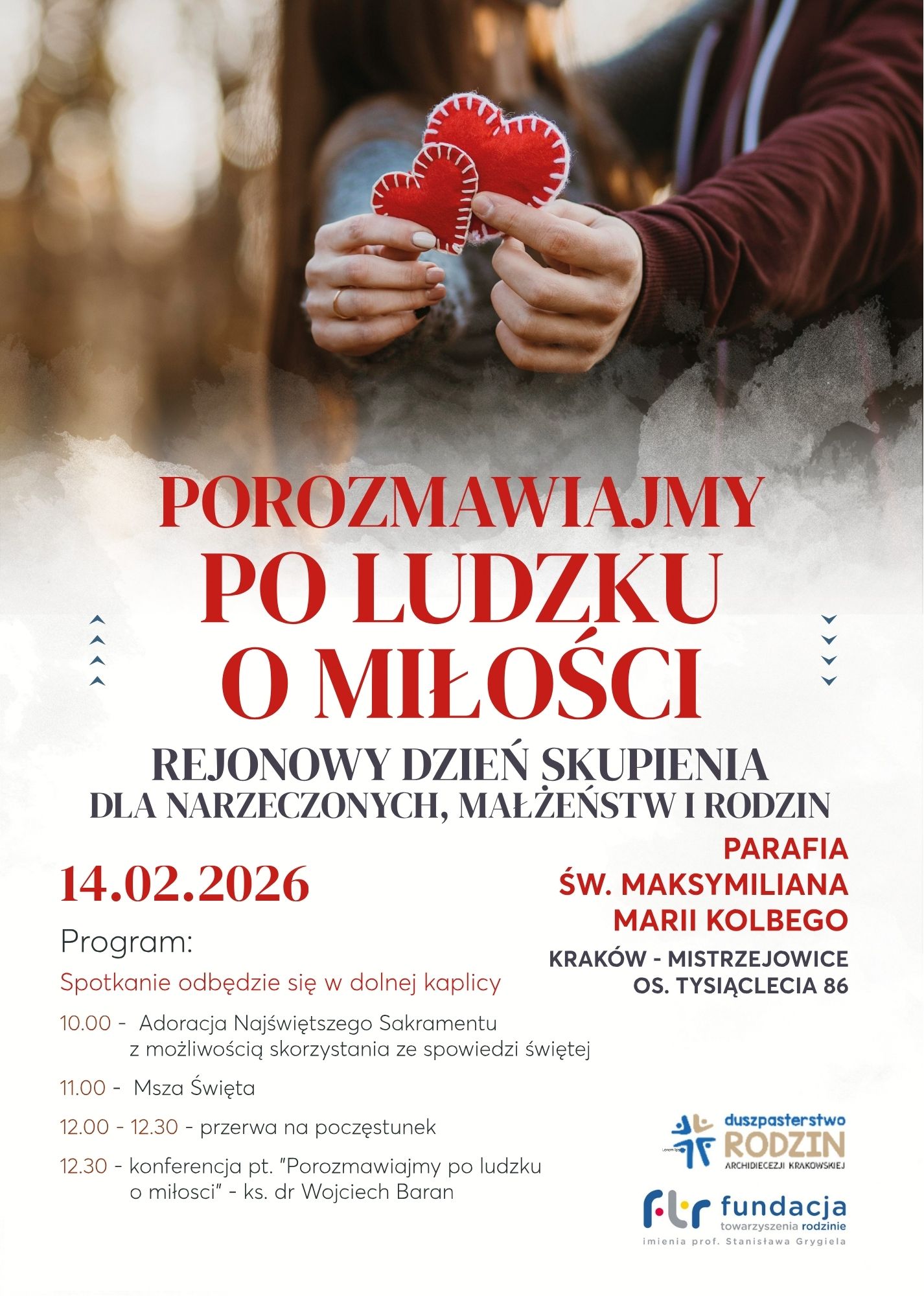 Zaproszenie na Rejonowy Dzień Skupienia dla narzeczonych, małżeństw i rodzin w Krakowie!