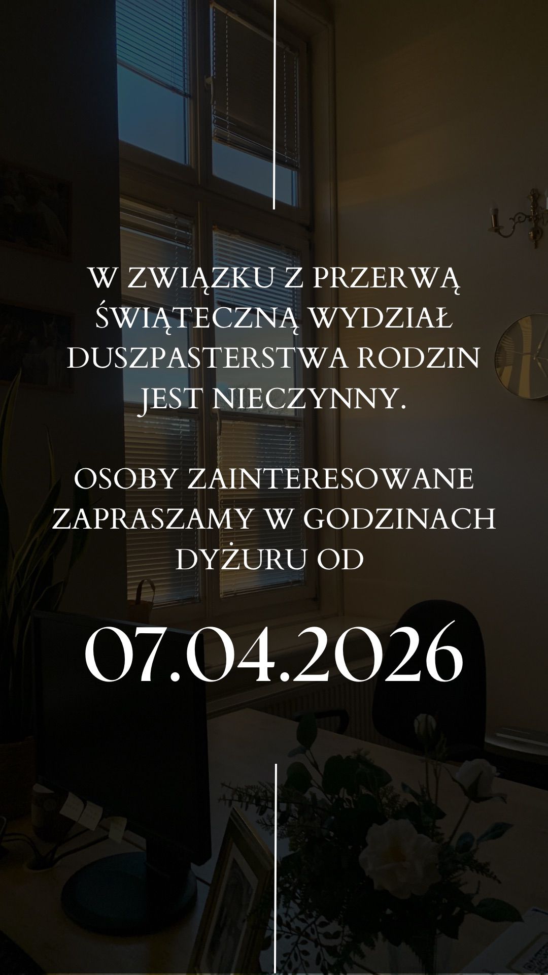 Informacja o przerwie świątecznej